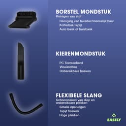 EASELY KRUIMELDIEF - KRUIMELZUIGER- KRUIMELDIEF DRAADLOOS - KRUIMELDIEF MET 4 OPZETSTUKKEN- HANDSTOFZUIGER AUTO - HANDSTOFZUIGER ZONDER ZAK — thumbnail 5