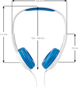 Nedis Bedrade On-ear Koptelefoon - 3,5 mm - Kabellengte: 1.20 m - 82 dB - Blauw — thumbnail 2