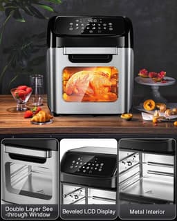 Royalty Line® AFO12601 Airfryer Oven - Airfryer XXL - 12 Liter Heteluchtoven met 12 Programma's - Touch Display Heteluchfriteuse - 1800W - Zwart / RVS — thumbnail 10