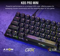 Corsair K65 Pro Mini - 65% Optisch Gaming Toetsenbord - Qwerty - Zwart — thumbnail 2