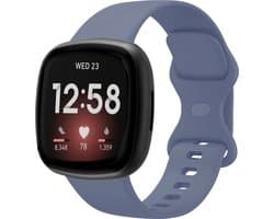Strap-it Smartwatch bandje - siliconen horlogebandje geschikt voor Fitbit Versa 3 / Fitbit Versa 4 / Fitbit Sense / Fitbit Sense 2 - grijsblauw - Maat: Maat S