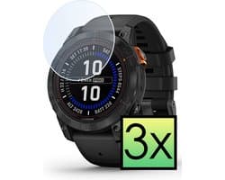 Screenprotector - 3 Stuks - Geschikt voor Garmin Fenix 7 Pro - Extra Sterk - Tempered Glass - Gehard Glas - Beschermglas Screen Cover - Bescherm Protector voor Smartwatch