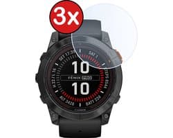 Screenprotector - 3 Stuks - Geschikt voor Garmin Fenix 7X Pro - Sterk & Shockproof - Tempered Glass - Gehard Glas - Beschermglas Screen Cover - Bescherm Protector voor Smartwatch