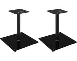 vidaXL - Luidsprekerstandaards - 2 - st - 1 - pijler - gehard - glas - zwart
