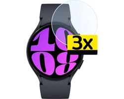 Screenprotector - 3 Stuks - Geschikt voor Samsung Watch 6 40 mm - Sterk & Shockproof - Tempered Glass - Beschermglas Screen Cover - Gehard Glas - Bescherm Protector voor Smartwatch