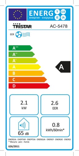 Tristar airconditioner met afstandsbediening AC-5478 - Mobiele Airco 7000 BTU voor kamer van 60m³ - Airco, Temperatuur van 16⁰C tot 31⁰C - Energieklasse A — thumbnail 2