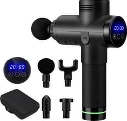 Massage Gun - Massage Apparaten - Fitness - Sport - Massage - 30 Standen - 4 Kopstukken - Inclusief Reistas - Zwart — thumbnail 1