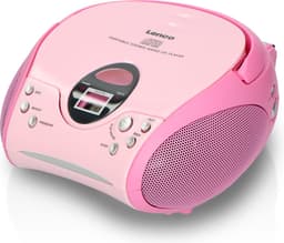 Lenco Draagbare Radio CD Speler - Stereo FM Radio en AUX – Werkt ook op batterijen - SCD-24 Roze — thumbnail 1