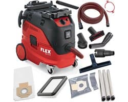 FLEX VCE 33 L AC-Kit Industrie Schuurstofzuiger 1400 Watt met 30 liter ketel, automatische filterreiniging inclusief accessoires & reinigingsset Klasse L