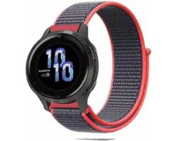 Strap-it Nylon Bandje – Bright Powder/Grijs – Ademend & lichtgewicht stoffen smartwatch bandje met klittenbandsluiting – geschikt voor Garmin Vivoactive 4s / Vivomove 3s / Venu 2s / Venu 3s / Venu 4s