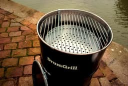 Barrelkings Drumgrill BBQ- Houtskoolbarbecue vuurton- olievat medium 48 X 82 Cm zwart — thumbnail 4