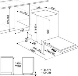 SMEG ST4512IN – Inbouw Vaatwasser – 45 cm Slimline – 9 Couverts – Volledig Integreerbaar – Zwart — thumbnail 2