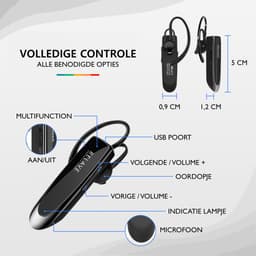 Zakelijke 5.0 Bluetooth headset Relave - Office - Auto - Werk - Zwart - Handsfree bellen - GSM - 24 uur bellen — thumbnail 5
