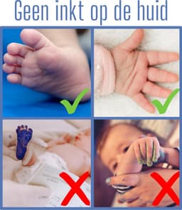Baby Yaya inktset - Baby - voetafdruk - handafdruk - jongen - kraamcadeau - babyshower - baby geschenkset - blauw — thumbnail 2