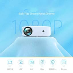 AFINTEK X01 Native Full HD Beamer - 1080p Mini Projector - 6500 Lumen - WiFi & Miracast - 4D Keystone - HDMI/USB - Projectie op Plafond & Wand - Wit — thumbnail 3
