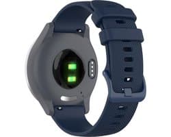 YONO Smartwatch Bandje 20mm - geschikt voor Samsung Galaxy Watch 7 6 5 4 - Classic - Garmin Vivoactive 5/6 - Forerunner 245 - Venu SQ 2 - Vivomove - Huawei - Siliconen - Donkerblauw