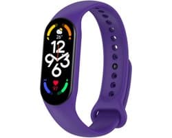 Siliconen Smartwatch bandje - Geschikt voor Xiaomi Mi Band 7 siliconen bandje - paars - Strap-it Horlogeband / Polsband / Armband