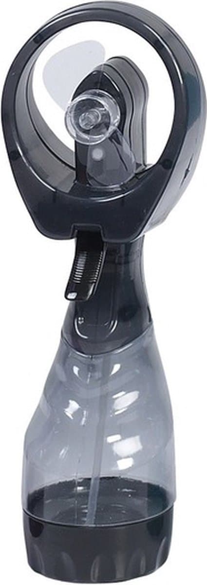 1x Stuks waterspray ventilatoren zwart 28 cm - Zomer ventilator met waterverstuiver voor extra verkoeling — afbeelding 1