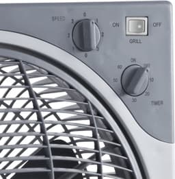 Box Fan Ventilator - 30cm - Kunststof - 3 Snelheden - met Timer - Grijs -veilig propeller afgesloten voor kindervingers. — thumbnail 2