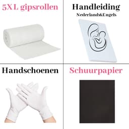 Gipsbuik XL Pakket – 5 Rollen Extra Groot en Sterk Gipsverband en Gladde Afdruk – Niet Toxisch- Baby Buik Zwanger — thumbnail 5