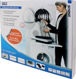 Scanpart tussenstuk voor wasmachine en droger met werkblad - Ideaal voor zwaardere warmtepompdrogers - Geschikt voor AEG Bosch LG Miele Samsung Siemens Zanussi Whirlpool - Stapelkit - Universeel — thumbnail 6