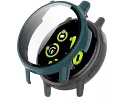 Strap-it hard case hoesje met glas geschikt voor Garmin Vivoactive 5 (groen)