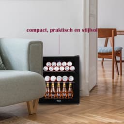 PRIMO PR178BC Drankkoelkast - Minibar - Mini Koelkast - Glazen deur - 46L - D - Zwart — thumbnail 6