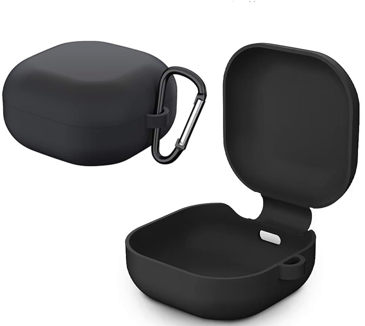 CHPN - Siliconen hoesje geschikt voor Samsung Buds Live - Zwarte siliconen case - Met karabijnhaak - Beschermhoes voor Samsung Galaxy Buds Live — afbeelding 1