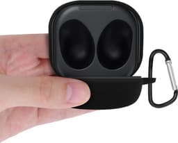 CHPN - Siliconen hoesje geschikt voor Samsung Buds Live - Zwarte siliconen case - Met karabijnhaak - Beschermhoes voor Samsung Galaxy Buds Live — thumbnail 3