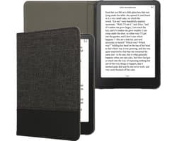 kwmobile hoes geschikt voor Amazon Kindle Paperwhite (2024)/Colorsoft - Canvas beschermhoes in antraciet / zwart - Voor e-reader -