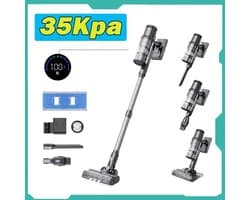 Dweilen Snoerloze Stofzuiger - Snoerloze Stofzuiger - Stofzuiger - Stofzuiger draadloos - 5-traps Filtratiesysteem - 400W Borstelloze Motor - 0.65L Stofbak - 35Kpa Zuigkracht - 2000mAh Batterij
