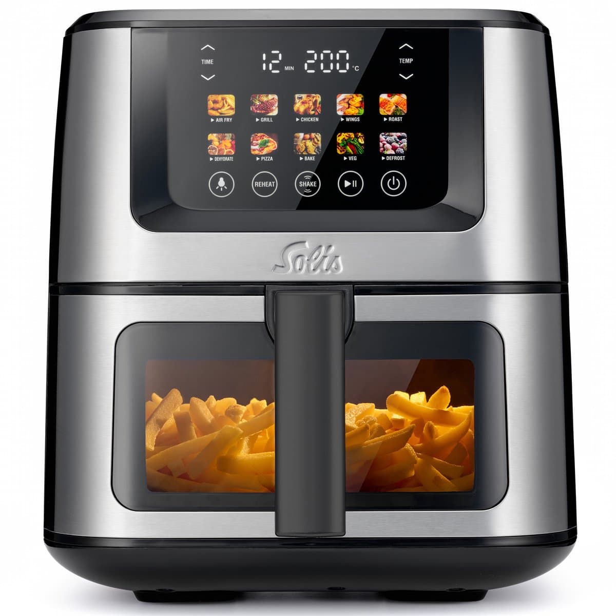 Solis Airfryer Air Fry & Dry XL - Multifunctionele Heteluchtfriteuse - 40 tot 230 Graden - 7.5L - 10 Verschillende Programma's - Zwart — afbeelding 1