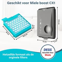 DEGG - Filterset geschikt voor Miele Boost CX1 stofzuigers - Vervangt SF-HY 60 & CX-FSF - HEPA & Fijnstoffilter - ideaal voor allergieën — thumbnail 6