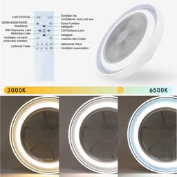 NETTLIFE Plafondventilator met verlichting - blauw - rond - Modern - LED 33W - CCT dimbaar - Plafondlamp met afstandsbediening - Timing -5 Bladen Licht - Slaapkamer | Woonkamer — thumbnail 5