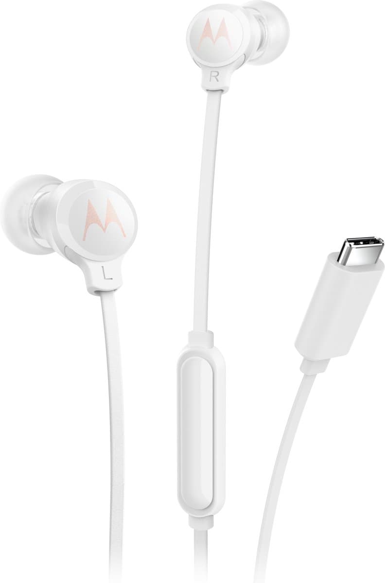 Motorola Earbuds 3C-S Usb-C In-Ear Hoofdtelefoon Voor Smartphones Wit — afbeelding 1