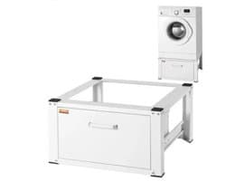 Hanimo Wasmachine Verhoger Met Lade - Wasmachineverhoger - Wasmachine Opbouwmeubel - Wasmachine Sokkel - 36cm Hoog - Wit - Universeel — afbeelding 1
