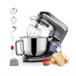 Mixer met Mengkom - Keukenmachinemixer Met 6 Snelheden - Mixer Keukenmachine Met 6.2L RVS Kom — thumbnail 4