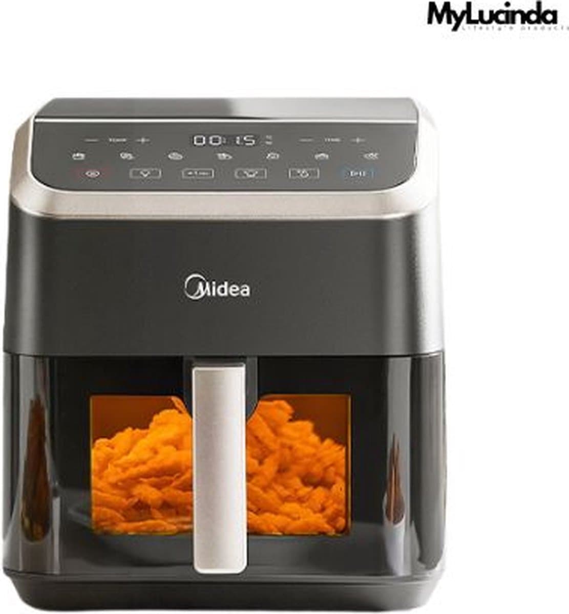 Mylucinda® Airfryer XL – 5,2L Heteluchtfriteuse – 7 Slimme Kookstanden – Met Raampje, One-Touch Systeem En Energiezuinig Design — afbeelding 1