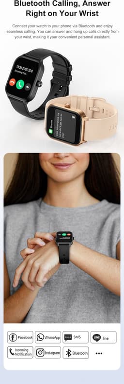 Knobbout 1.93" Smartwatch - Bluetooth belfunctie -Langzame ademhalingstraining- Bloeddrukmeting,Hartslagfunctie, Caloriemeting, Slaapmonitor, Afstandmeting, Bloedzuurstof analyse -100+sportmodi -Android en iOS- Grijs — thumbnail 2