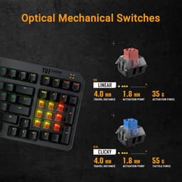ASUS TUF Gaming K3 Gen II - toetsenbord USB mechanisch - Kailh Red - Gun Metal Grijs — thumbnail 2