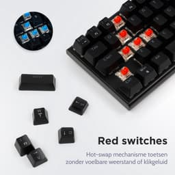 getcetera 60% Mechanisch Gaming Toetsenbord - Red Switches - RGB - QWERTY - USB-C Bedraad - Compact Zwart — thumbnail 5