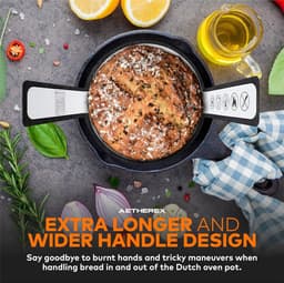 2 Stuks Bakmat Voor Nederlandse Oven - Met 3x Deegschraper - Siliconen Bakmat - Broodslinger - Hittebestendig Tot 230° - Deegmat - Broodbakmat - BPA-Vrij - Herbruikbare Nederlandse Ovenvoering Met Lange Handvatten - Voor Airfryer, Oven En Magnetron — thumbnail 11