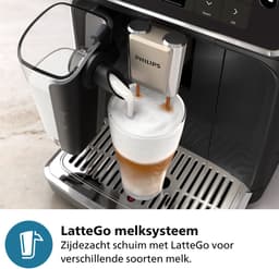 Philips 2300 Series - Espressomachine - 4 Verschillende Dranken - 4 Verschillende Dranken - LatteGo Melksysteem - 40% Stiller - AquaClean Filter - Volautomatisch - Zwart - Koffiemachine met bonen - EP2334/10 — thumbnail 4