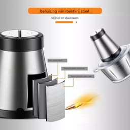 Compacte Professionele Elektrische Vlees/Gehaktmolen - RVS - 2 Snelheden - 2L Capaciteit — thumbnail 4