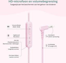 VELTRR® Koptelefoon Kinderen met Draad - Gaming Headset - Roze — thumbnail 4