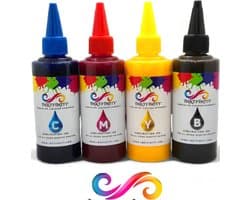 Inktfinity Set | Premium Dye Sublimatie inkt | 4 x 100 ml | Geschikt voor alle Epson Printers! (Alleen geschikt voor hittepers!)