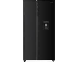 Heinner HSBS-HM529NFBKWDE++ Amerikaanse Side-by-Side Koelkast met Waterdispenser – 529 L – Full No Frost – LED Touch Display – Eco Functie – Zwart – 5 Jaar Garantie