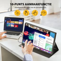 UPERFECT Portable Monitor T07 18,5" Touchscreen Gaming Draagbaar Monitor | 120Hz FHD IPS draagbaar scherm | 100% sRGB | 10-Punts Aanraking | Metaal/ABS Design | VESA-bevestiging — thumbnail 4
