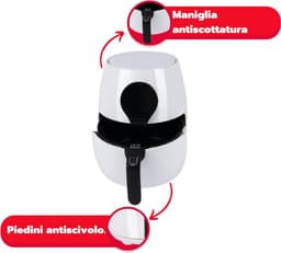 Frigisaba MAXI Rapid Air Fryer 5L Heteluchtfriteuse 1450W Touch Bedieningspaneel 7 Programma's 60 min Timer Wit/Zwart — thumbnail 3