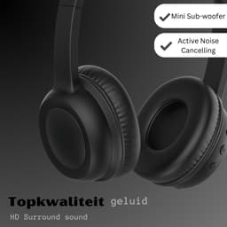 ATouch Kinderkoptelefoon Lite-V – Volumebegrenzing - Koptelefoon kinderen – Microfoon – Bluetooth koptelefoon – Duurzaam – Zwart — thumbnail 4